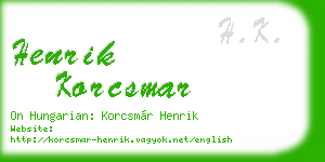 henrik korcsmar business card